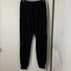 ALO Yoga Muse Ribbed Jogger Sweatpants Black Like New Size XS (Fits XS-Med)